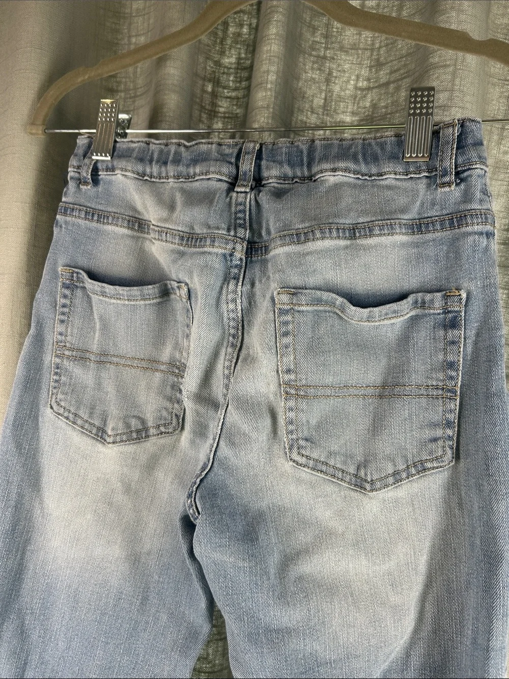 The Children's Place Light Blue Straight-Leg Jeans with Distressed Knees